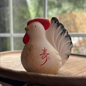 Japanese Zodiac Rooster Figurine Lucky Charm